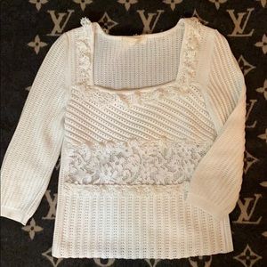 Valentino knit sweater with lace midriff